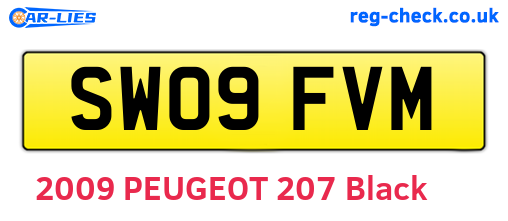 SW09FVM are the vehicle registration plates.