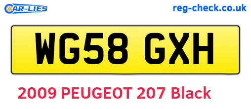 WG58GXH are the vehicle registration plates.