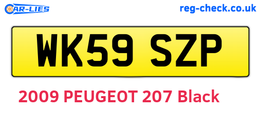 WK59SZP are the vehicle registration plates.