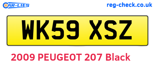 WK59XSZ are the vehicle registration plates.