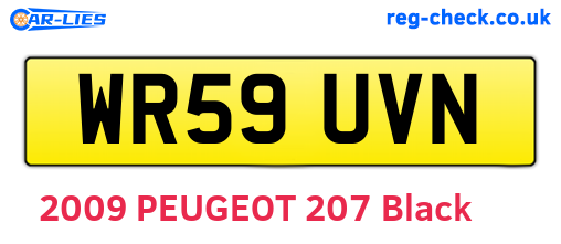 WR59UVN are the vehicle registration plates.