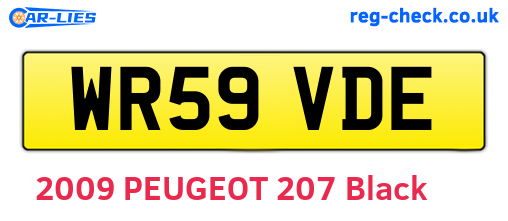 WR59VDE are the vehicle registration plates.