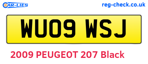 WU09WSJ are the vehicle registration plates.