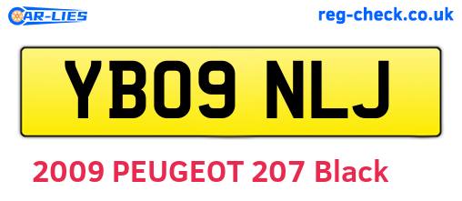 YB09NLJ are the vehicle registration plates.