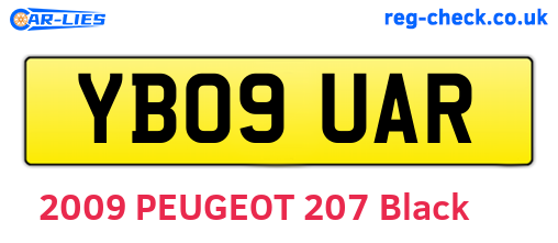 YB09UAR are the vehicle registration plates.