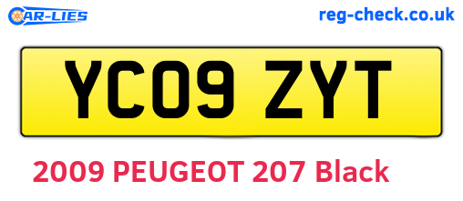 YC09ZYT are the vehicle registration plates.