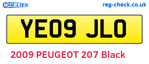 YE09JLO are the vehicle registration plates.
