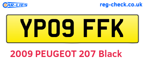 YP09FFK are the vehicle registration plates.