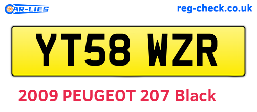 YT58WZR are the vehicle registration plates.
