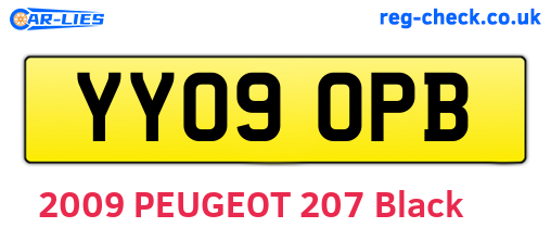 YY09OPB are the vehicle registration plates.