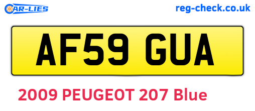 AF59GUA are the vehicle registration plates.