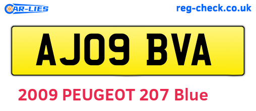 AJ09BVA are the vehicle registration plates.
