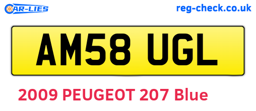 AM58UGL are the vehicle registration plates.