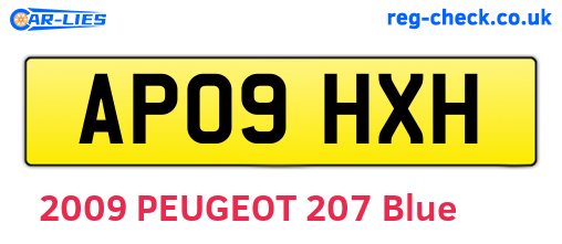 AP09HXH are the vehicle registration plates.