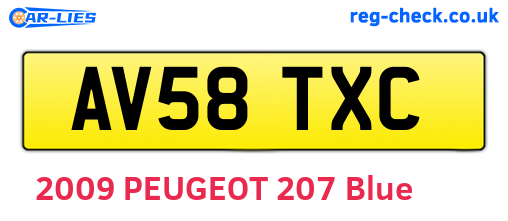 AV58TXC are the vehicle registration plates.