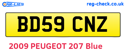BD59CNZ are the vehicle registration plates.