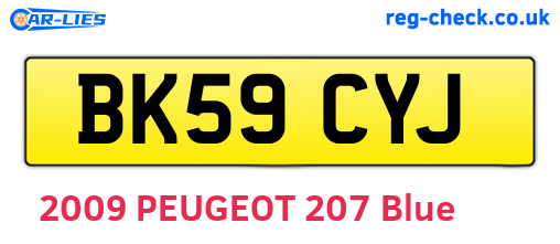 BK59CYJ are the vehicle registration plates.