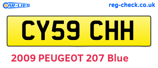 CY59CHH are the vehicle registration plates.