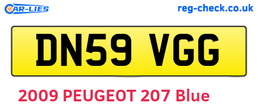 DN59VGG are the vehicle registration plates.