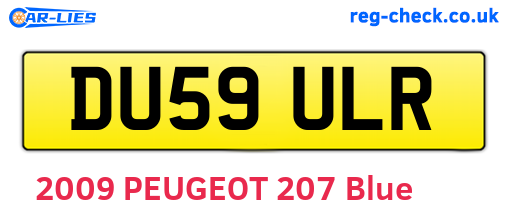 DU59ULR are the vehicle registration plates.