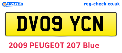 DV09YCN are the vehicle registration plates.