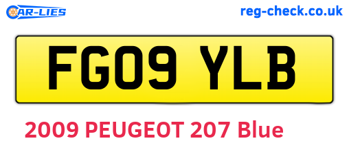 FG09YLB are the vehicle registration plates.