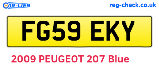 FG59EKY are the vehicle registration plates.