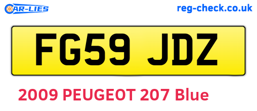 FG59JDZ are the vehicle registration plates.