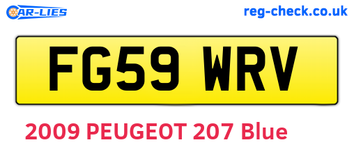 FG59WRV are the vehicle registration plates.