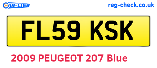 FL59KSK are the vehicle registration plates.