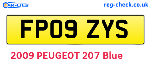 FP09ZYS are the vehicle registration plates.
