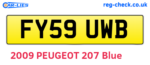 FY59UWB are the vehicle registration plates.