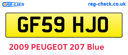GF59HJO are the vehicle registration plates.