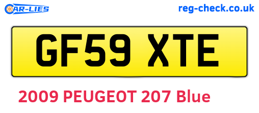 GF59XTE are the vehicle registration plates.