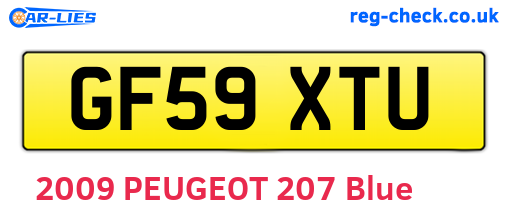 GF59XTU are the vehicle registration plates.