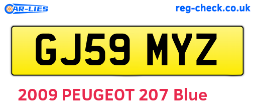 GJ59MYZ are the vehicle registration plates.