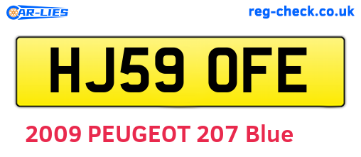 HJ59OFE are the vehicle registration plates.