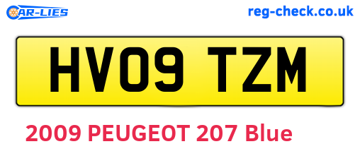 HV09TZM are the vehicle registration plates.