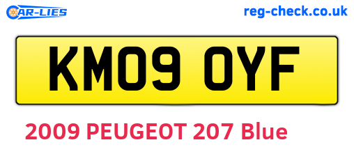 KM09OYF are the vehicle registration plates.