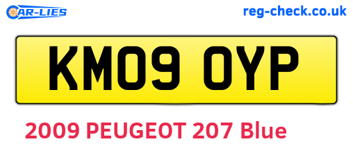 KM09OYP are the vehicle registration plates.