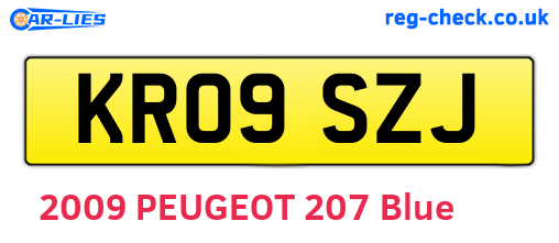 KR09SZJ are the vehicle registration plates.