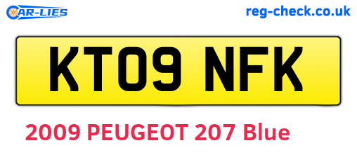 KT09NFK are the vehicle registration plates.