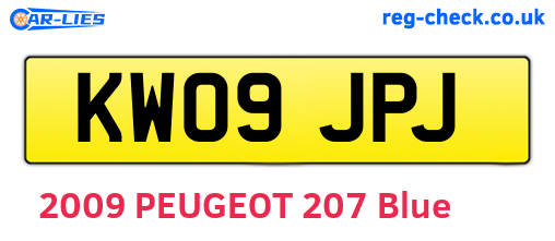 KW09JPJ are the vehicle registration plates.