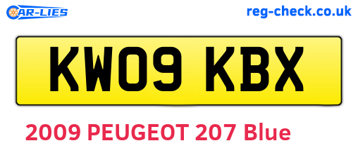 KW09KBX are the vehicle registration plates.