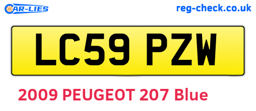 LC59PZW are the vehicle registration plates.