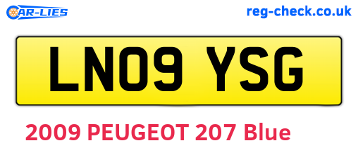 LN09YSG are the vehicle registration plates.