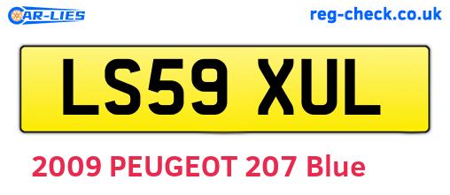 LS59XUL are the vehicle registration plates.
