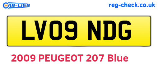 LV09NDG are the vehicle registration plates.