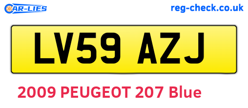 LV59AZJ are the vehicle registration plates.