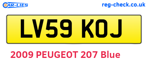 LV59KOJ are the vehicle registration plates.